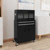6-Drawer Rolling Tool Chest, 2 in 1 Lockable Storage Cabinet with Hooks, Metal Tool Box for Garage, Workshop