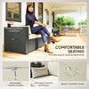 3 Seater Wicker Patio Sofa with Side Trays, Outdoor Couch with 6