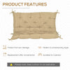 2-Seater Garden Bench Cushion Swing Chair Mat Replacement with Backrest, for Indoor and Outdoor, 39.4