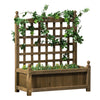Garden Planter with Trellis for Climbing Vines, Wood Raised Garden Bed, Planter Box for Garden, Indoor Outdoor, Coffee