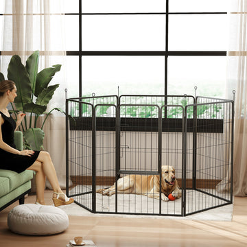 Heavy Duty Dog Playpen with Door for Large Dogs, 6 Panels, 39