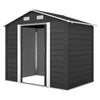 7.7' x 6.5' Outdoor Metal Garden Shed House Hut Gardening Tool Storage with Ventilation