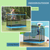 Qaba 6.9FT Kids Trampoline with Safety Net, Gymnastics Bar, Swing, Toddler Trampoline for 3-6 Years Old Outdoor