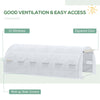 20'x10'x6.6' Tunnel Greenhouse with UV-Resistant Cover, Zippered Door and 12 Roll-up Windows, Outdoor Green House for Garden Plant, White