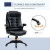 Executive Chair PU Leather Recliner Office Chair, with Swivel Wheels, Arm, Adjustable Height, High Back, Black