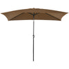 6.5x10ft Rectangle Aluminum Tilt Patio Umbrella, Garden Market Parasol, Outdoor Sunshade Canopy with Crank, Coffee