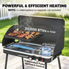 2-in-1 Camping Stove & Gas Griddle Combo, 20,000 BTU Portable Propane Grill with Detachable Legs, Wind Guards, Black