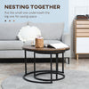 Nesting Coffee Tables Set of 2, Round Coffee Table with Metal Frame, Living Room Tables, Rustic Brown