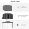 10' x 10' 2-Tier Outdoor Gazebo Canopy Tent with Zippered Mesh Sidewalls, Aluminum Frame for Patio, Backyard