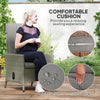 Wicker Outdoor Recliner Chair, Wicker Reclining Patio Chair with Adjustable Backrest and Cushion, Grey