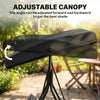 3-Seater Swing Chair Covered Garden Hammock A-Frame Outdoor Porch Glider Sling Seat with Adjustable Canopy Cover, Black
