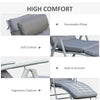 Outdoor Folding Chaise Lounge Chair Recliner with Portable Design, Adjustable Backrest, Cushion and Headrest, Grey