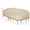 84B-059 129.9-Inch Oval Patio Table and Chair Set Cover, Beige/Coffee Sofa Set