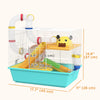3 Tiers Hamster Cage for Gerbil, Dwarf Hamster with Tunnels, Water Bottle, Exercise Wheel, 18
