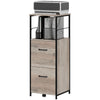 Vertical Filing Cabinet, Tall File Cabinet with 2 Drawers, Hanging Bars for Letter and A4 Size, Distressed Grey