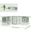 Chicken Coop with Run, L-Shaped Wooden Chicken House with 2 Houses, Outdoor Hen House with Waterproof Roof and Ramps