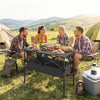 3ft Folding Camping Table, Picnic Table with Mesh Storage Net, Carrying Bag and Metal Frame, Black
