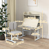 Qaba Kids Desk and Chair Set with Tilt Desktop, Adjustable Height, Drawer and Shelves for Boys Girls Ages 3-12