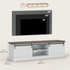 TV Stand for TVs up to 65 Inch, Entertainment Center with Shelves, Cabinets, Sliding Barn Doors, Thick Top, White