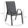 4-Piece Outdoor Dining Chair for Relaxing on Patio Balcony Garden, Comfortable Outdoor Furniture with Armrests, Black