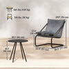 Outdoor Bistro Set, 3 Piece Patio Furniture Set with 2 C Spring Chairs and Round Table for Balcony, Light Grey