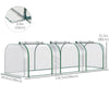 10' x 3' x 2.5' Portable Mini Tunnel Greenhouse with 3 Zipped Doors, Easy Assembly, Clear
