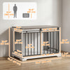 100 cm Dog Crate Furniture with Sliding Barn Door for Large Breeds, White