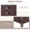 6ft Folding Room Divider, 3 Panel Wall Partition with Wooden Frame for Bedroom, Home Office, Brown