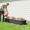 6.4 x 2 x 1ft Galvanized Raised Garden Bed Kit, Metal Planter Box with Safety Edging, Dark Grey
