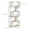 5-Tier Bookshelf, Geometric S Shaped Bookcase, Tall Narrow Display Shelf for for Living Room, Study Room, White