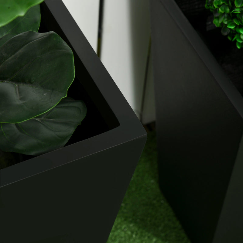 Set of 2 Tall Planters with Drainage Holes, 22