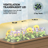 41L Self Watering Raised Garden Bed w/ Ventilation Transparent Lid Greenhouse, Planter Box w/ Storage Shelf, Brown