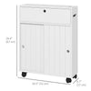 Bathroom Storage Cabinet, Bathroom Cabinet with 4 Rolling Wheels and Paper Holes, 20.5