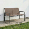 Outdoor Garden Bench, 44 in Metal Patio Garden Park Bench with Breathable Mesh Fabric, 484 lb Load Capacity, Dark Brown