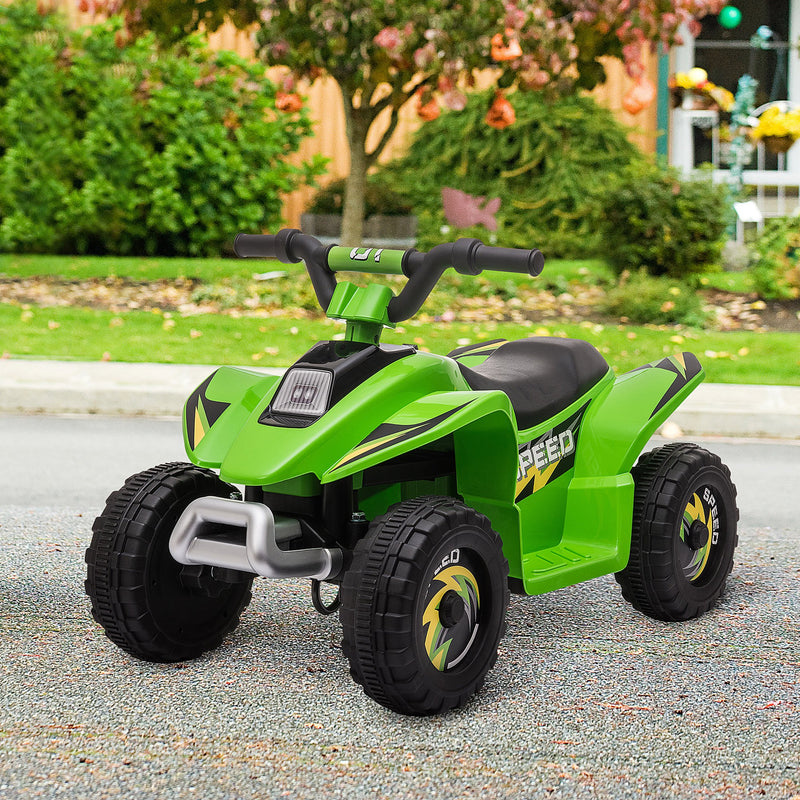 Kids Ride on ATV, 6V Battery Powered Quad Car with Forward, Reverse Switch, for Boys Girls 18-36 Months, Green