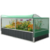 Raised Garden Bed, 5.7 x 3 x 2.3ft Steel Planter Box Outdoor with Cover, Gloves, Dark Grey