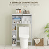 Over-Over The Toilet Storage Shelf with Sliding Barn Door, Bathroom Cabinet with Compartments & Adjustable Shelf, White
