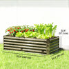 6' x 3' x 2' Raised Garden Bed, Galvanized Planter Box for Growing Flowers, Herbs and Vegetables, Light Wood Effect