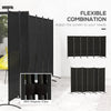 6 Panel Folding Room Divider, UV30+ Privacy Screen, Indoor Outdoor Privacy Panel with Stable Base, Black