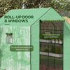 Walk-in Greenhouse with 3 Tier, Garden Plant Growhouse with Roll-up Door and Mesh Windows, 140 x 213 x 190 cm, Green