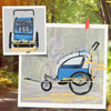 2-in-1 Bike Trailer for Kids, Foldable 2-Seat Baby Stroller with 5-Point Harness, Rubber Wheels, Storage Bag