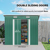 7'x 4' Metal Patio Storage Shed Garden Lockable Shed Tool Utility Storage Unit, Green