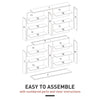 8-Tier DVD Shelf with 12 Adjustable Shelves, Double CD Shelf, Holds 720 CDs, 396 DVDs or 396 Blu-rays, White
