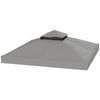 10' x 10' Gazebo Canopy Replacement Cover, 2-Tier Garden Gazebo Roof Replacement, UPF30+, TOP COVER ONLY, Grey