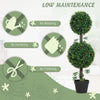 3FT Artificial Boxwood Topiary Tree Set of 2, Faux Two Ball Topiary Tree in Pot for Indoor Outdoor Decor, Green