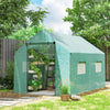 6.6' x 10' x 6.6' Walk-in Tunnel Greenhouse UV-resistant Wind Resistant Green House with Door and Mesh Windows, Green