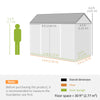 8 x 4 ft Plastic Garden Shed, Wood-Effect Outdoor Storage Shed with Floor, Windows, Lockable Doors and Vents, Dark Grey