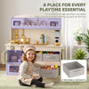 Wooden Play Kitchen Set for Kids with Real Lights & Sounds, 12PCs Accessories, Gift for Boys & Girls, Ages 3-6, Cream