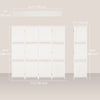 4 Panel Room Divider with Shelves, 6 FT Freestanding Folding Privacy Screen, Partition Wall Divider for Bedroom, White