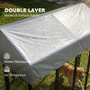 Outdoor Dog Kennel with Waterproof UV-Resistant Cover, 8 x 4 x 6 ft, Silver